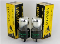 2 Tubi Sylvania 6SN7 GTB &ndash; NOS &ndash; Piastre Nere Cromate &ndash; Abbinati &ndash; USA